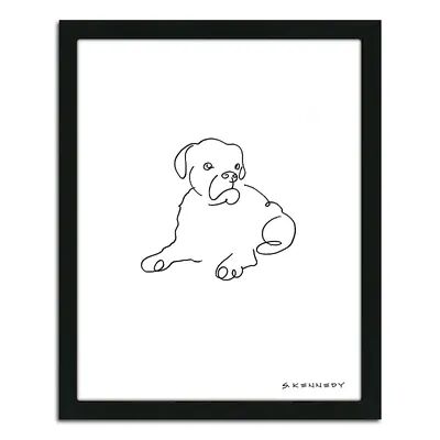Personal-Prints ''Boxer Line Drawing'' Framed Wall Art, Multicolor, Small