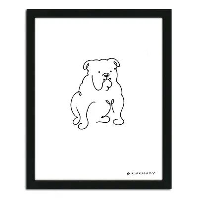 Personal-Prints ''Bulldog Line Drawing'' Framed Wall Art, Multicolor, Small