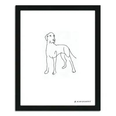 Personal-Prints ''Great Dane Line Drawing'' Framed Wall Art, Multicolor, Small
