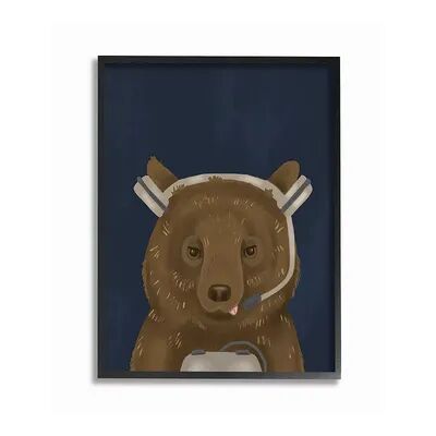 Stupell Home Decor Video Game Bear Framed Wall Art, Blue, 16X20