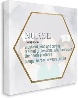 Stupell Home Decor Nurse Professional Definition Health Care Superhero Sentiment Wall Art, White, 36X36