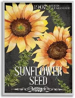 Stupell Home Decor Floral Sunflower Seed Vintage Catalog Design Wall Art, Multicolor, 11X14