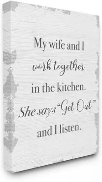 Stupell Home Decor We Work Together In the Kitchen Canvas Wall Art, White, 30X40