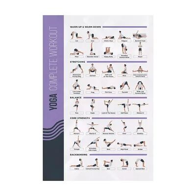 FitMate Stretching Workout Exercise Poster - Workout Routine with Free Weights, Home Gym Decor, Room Guide (20 x 30 Inch) Brand: PosterMate, Purple