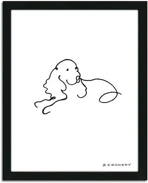 Personal-Prints ''Spaniel Line Drawing'' Framed Wall Art, Multicolor, Small