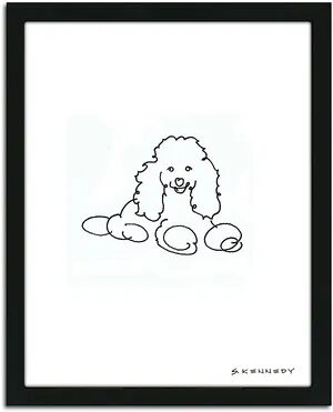 Personal-Prints ''Poodle Line Drawing'' Framed Wall Art, Multicolor, Small