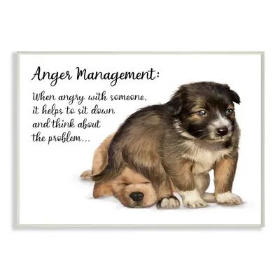 Stupell Home Decor Anger Management Advice Dog Humor Wall Art, White, 13X19