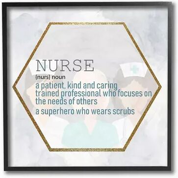 Stupell Home Decor Nurse Professional Definition Health Care Superhero Sentiment Wall Art, White, 12X12