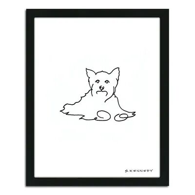 Personal-Prints ''Yorkie Line Drawing'' Framed Wall Art, Multicolor, Small