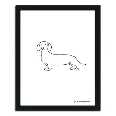Personal-Prints ''Dachshund Line Drawing'' Framed Wall Art, Multicolor, Small