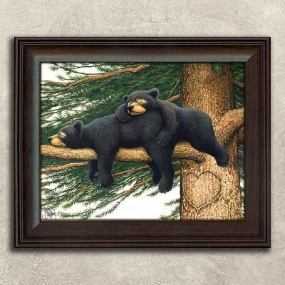 Personal-Prints ''Cozy Bears'' Framed Wall Art, Brown