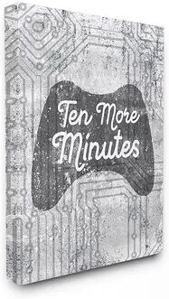 Stupell Home Decor Ten More Minutes Video Game Canvas Wall Art, Grey, 24X30