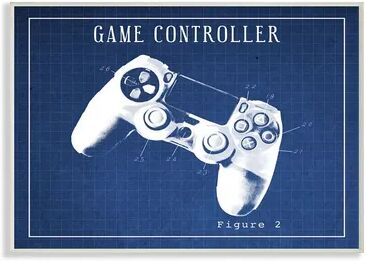 Stupell Home Decor Blueprint of Classic Video Game Controller Figure Two Wall Art, 10X15