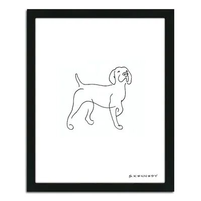 Personal-Prints ''Pointer Line Drawing'' Framed Wall Art, Multicolor, Small