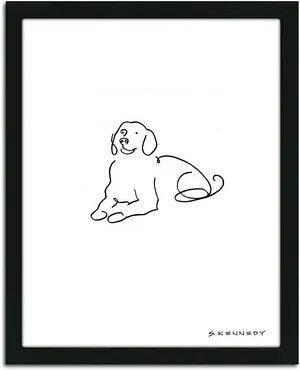 Personal-Prints ''Labrador Line Drawing'' Framed Wall Art, Multicolor, Small