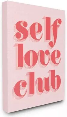 Stupell Home Decor Self Love Club Quote Bold Pink Red Text Color Pop Wall Art, 36X48