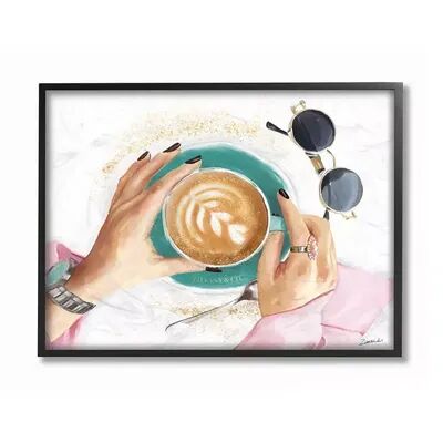 Stupell Home Decor Glam Latte Art Women's Fashion Accessories Coffee Wall Art, White, 24X30