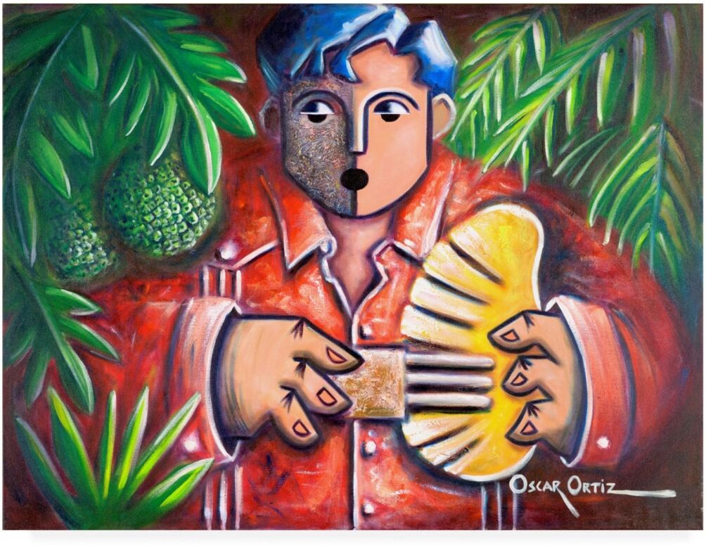 Trademark Global Oscar Ortiz Musician in the Palm Canvas Art - 36.5