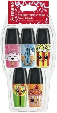 STABILO® Textmarker STABILO® BOSS MINI – SWEET FRIENDS EDITION 5er