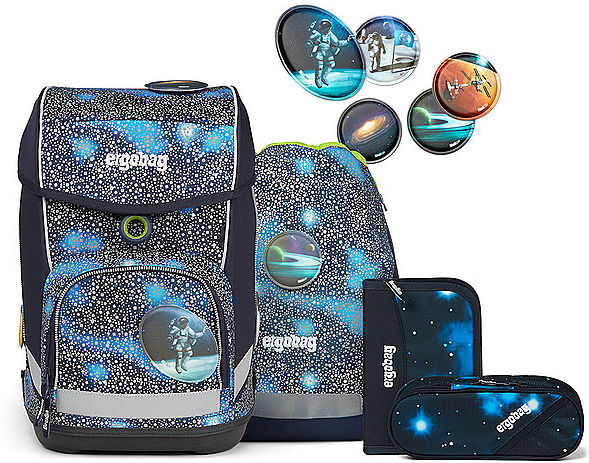 Auf Lager ERGOBAG Schultaschen Set 5tlg Cubo Bär Anhlater durch die Galaxie 4057081119714 blau EG