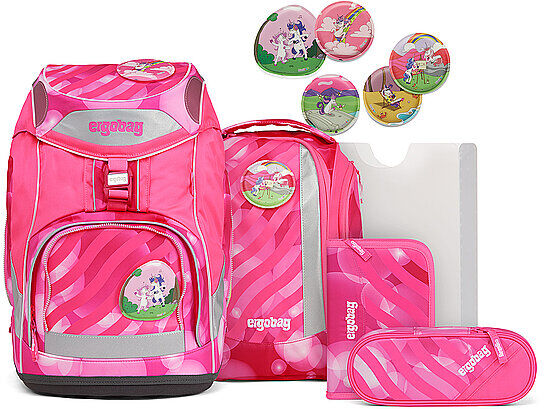 Auf Lager ERGOBAG Schulrucksack Set 6tlg Pack - KuntBärbuntes Einhorn Neo Edition 4057081119349 pink EG