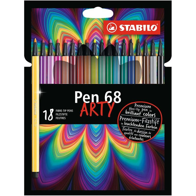 STABILO® Filzstift STABILO® Pen 68 ARTY 18er im Kartonetui