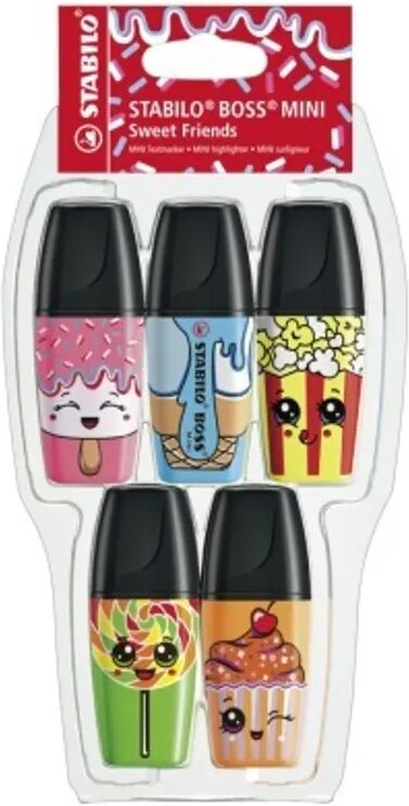 STABILO® Textmarker STABILO® BOSS MINI – SWEET FRIENDS EDITION 5er