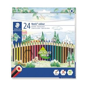 Staedtler Farbstiftetui Noris colour hexagonal, 24er Papp-Etui, aus WOPEX Material,