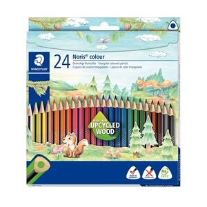 Staedtler Farbstiftetui Noris colour dreikant, 24er Papp-Etui, aus WOPEX Material,