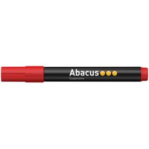 Abacus Rotulador permanente  punta biselada rojo 10u