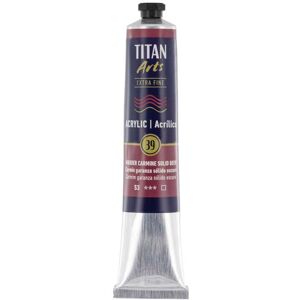 Titan Arts Pintura acrílica Titan 60ml carmín de granza sólido