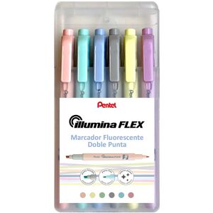 Pentel Marcadores Doble Punta Pastel 6 colores