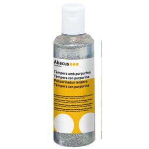 Abacus Témpera  Glitter 250ml plata