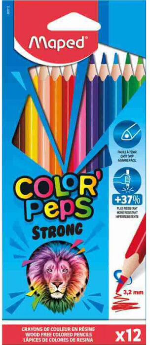 Maped Caja de 12 Lápices de Colores  Color'Peps Strong