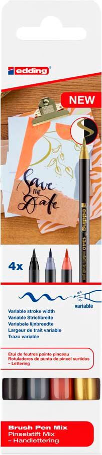 Edding Rotuladores  Brush Pen 1340 4 colores