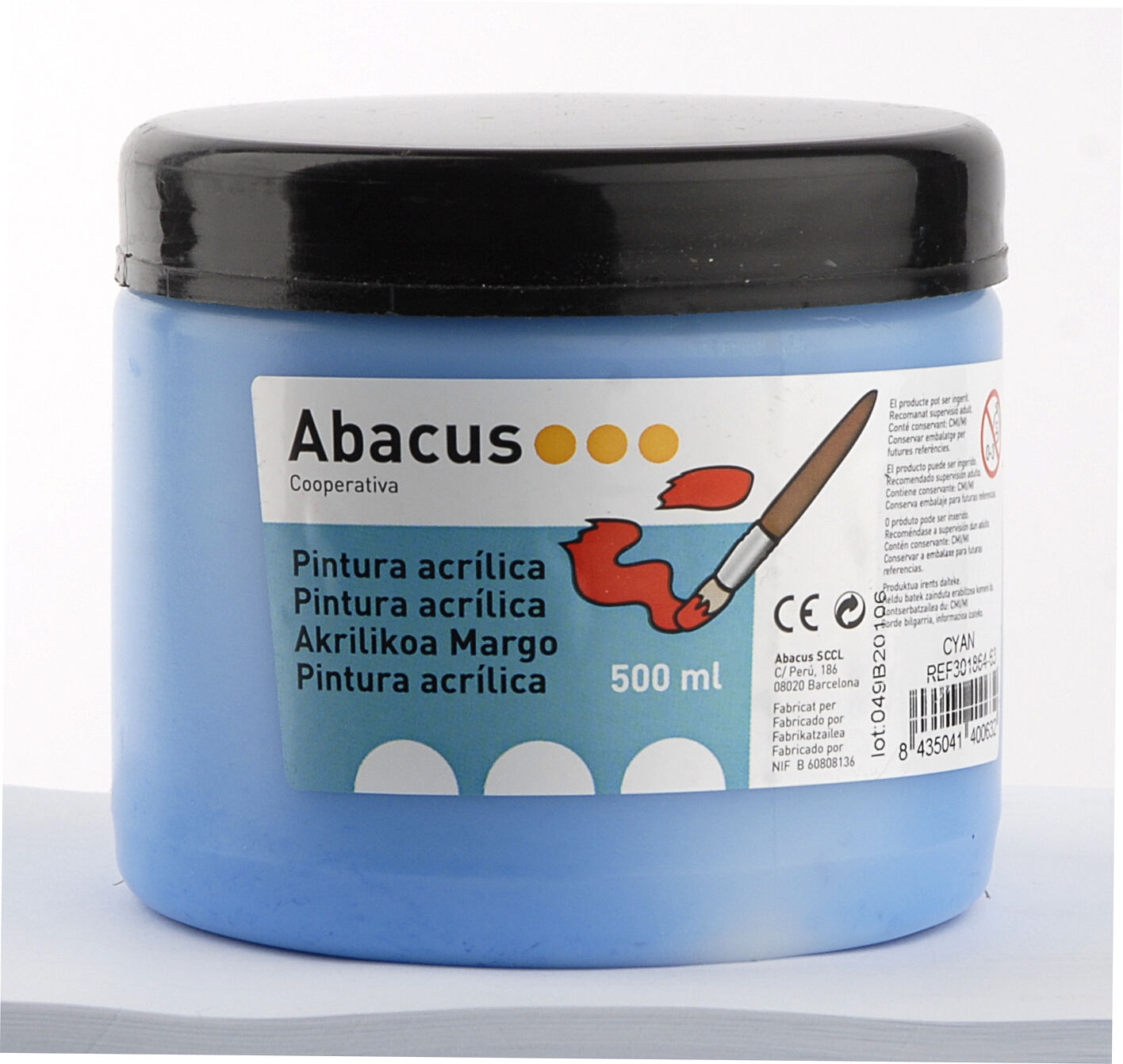 Abacus Pintura acrílica  500ml azul cian