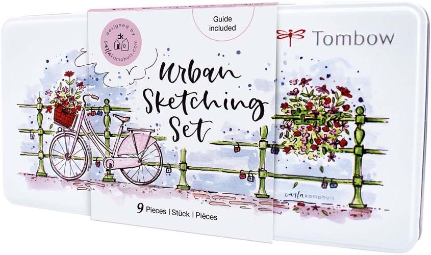 Tombow Set  Urban Sketching caja metal 10 piezas