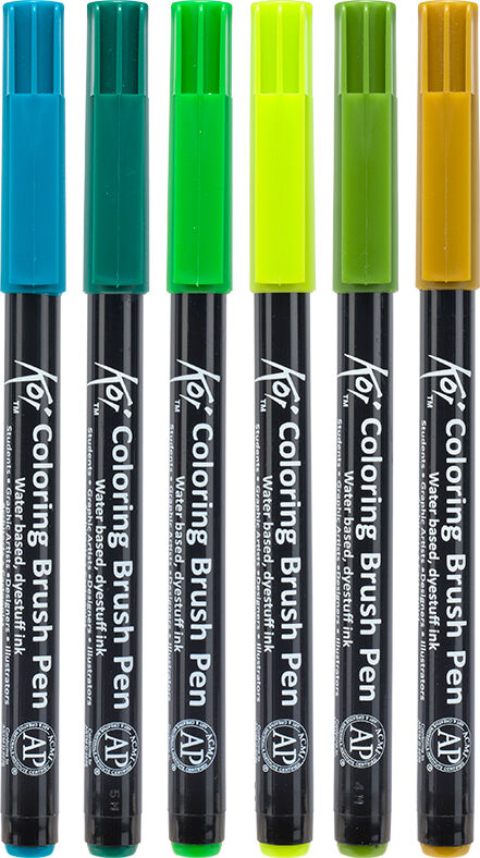 Talens Rotuladores Brush Koi botanic 6 colores