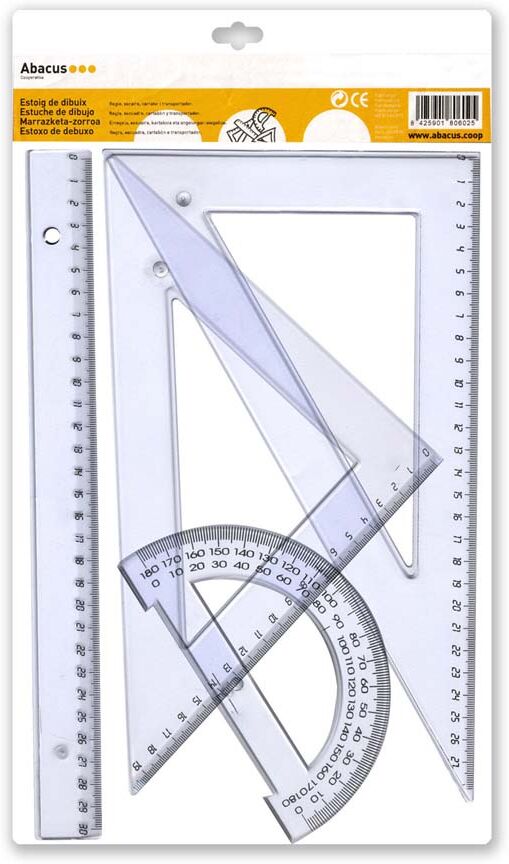 Abacus Regla, cartabón, escuadra y transportador