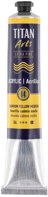 Titan Arts Pintura acrílica Titan 60ml amarillo cadmio medio