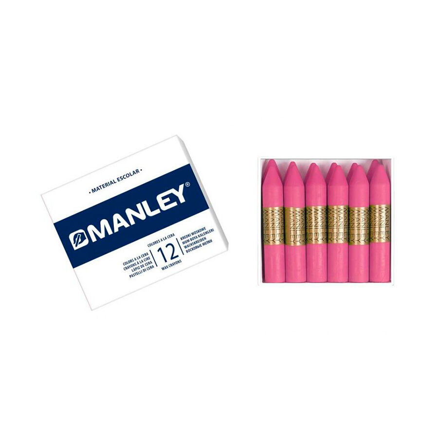 Manley Cera grasa  rosa claro 12u