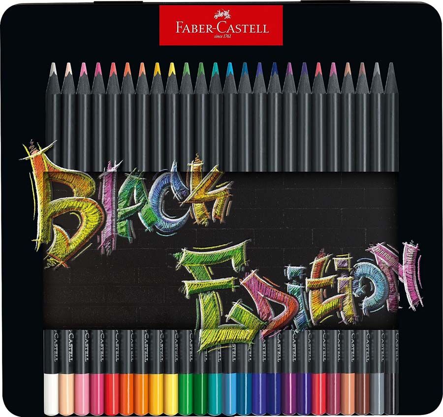 Faber-Castell Estuche metal lápices  Black Edition 24 colores