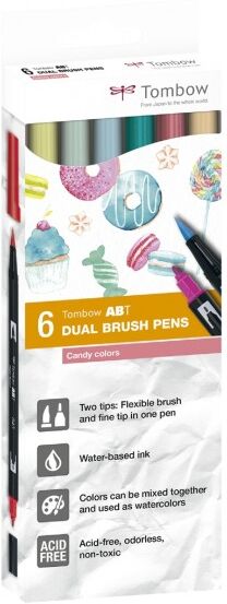 Tombow Rotuladores  Candy Dual Brush 6 colores