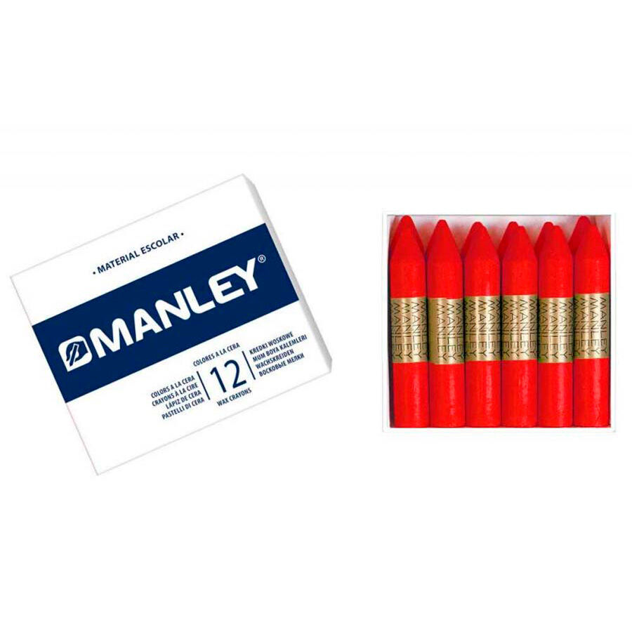 Manley Cera grasa  rojo 12u