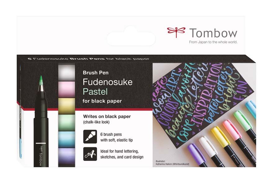Tombow Rotuladores  Fudenosuke pastel 6 colores