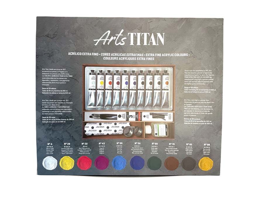 Titan Arts Caja madera Acrílico Titan 60ml