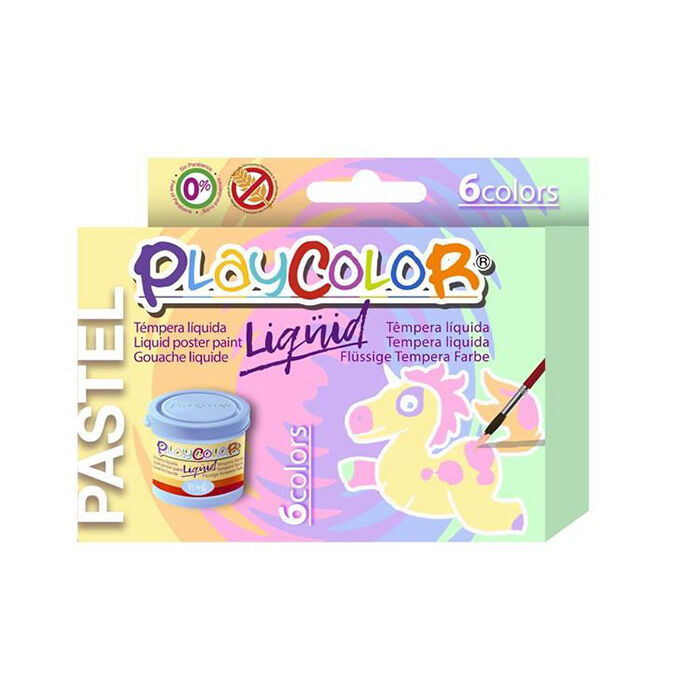 Playcolor Tempera líquida  Pastel 6c.