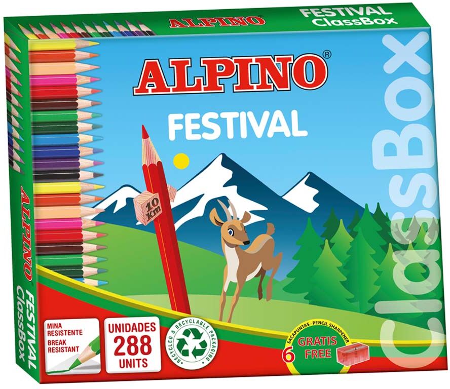 Alpino Lápices de colores  Festival 288u Pack escolar