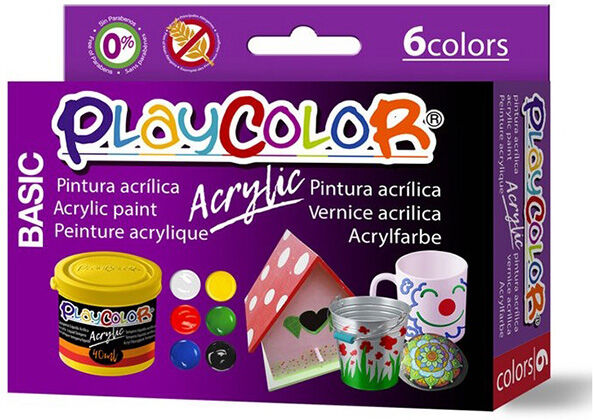 Playcolor Kit pintura acrílica Basic 40ml 6u.