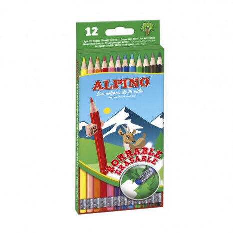 Alpino Lápices de colores  borrable 12 colores